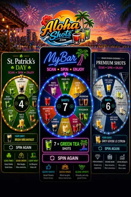 AlohaShots custom shot experiences for bars, events, and brand activations